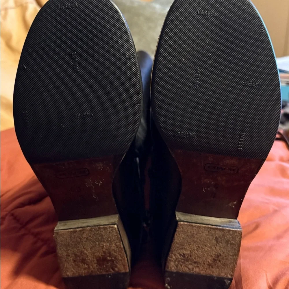 Coach Natale Beautiful Black Knee-High Leather Riding Boots - Picture 4 of 7